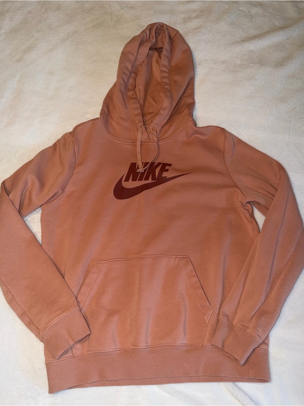 Nike Peach Hoodie with Maroon Logo